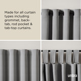 Single Curtain Rods | color: Matte-Black | size: 120-180" (305-457 cm) | diameter: 1" (2.5 cm)