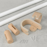 Single Curtain Rods | color: White-Natural | size: 42-120" (107-305 cm) | diameter: 1" (2.5 cm)