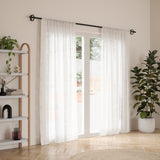 Single Curtain Rods | color: Matte-Black | size: 42-120" (107-305 cm) | diameter: 1" (2.5 cm)