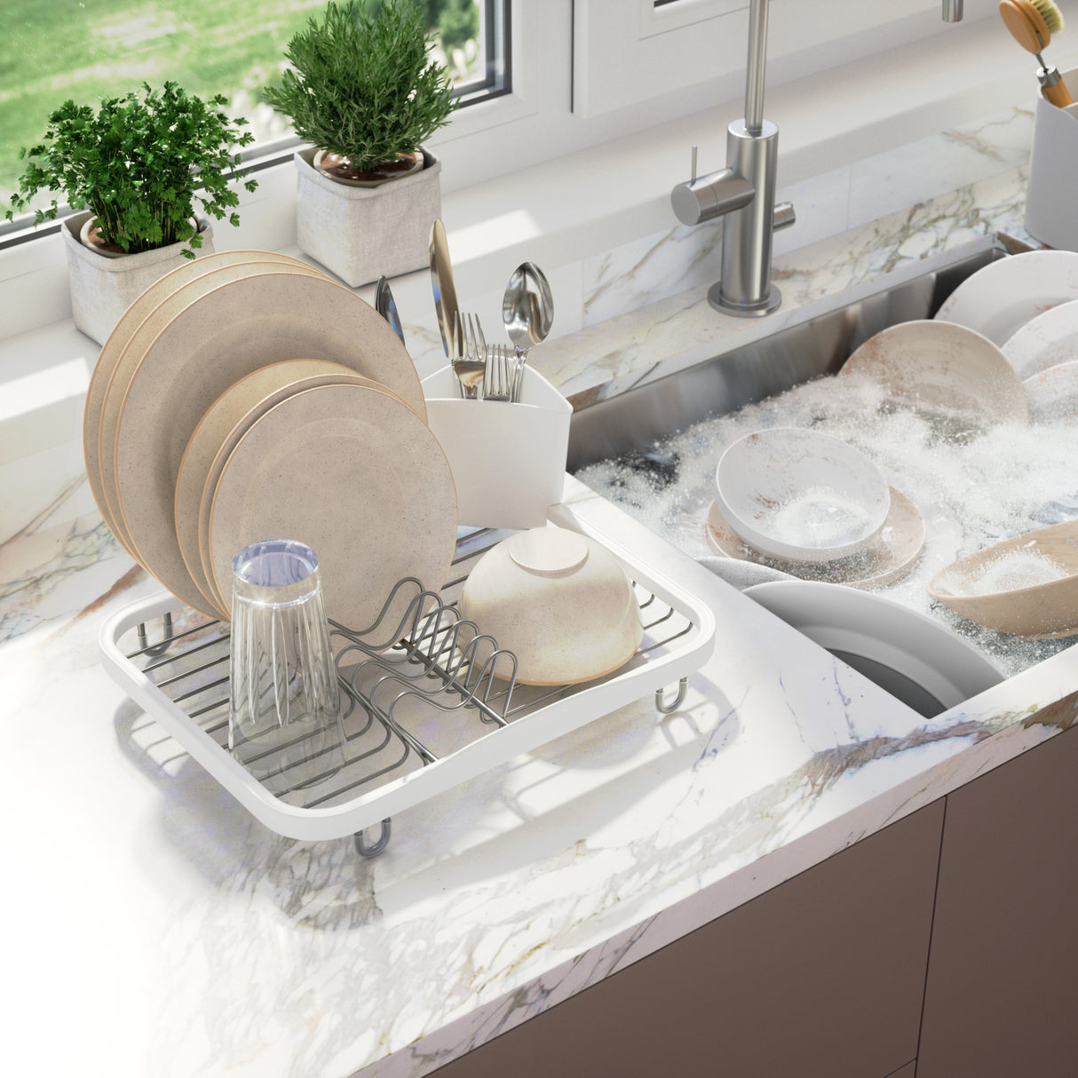 Dish Racks | color: White-Nickel | https://player.vimeo.com/video/420791185