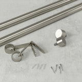 Single Curtain Rods | color: Nickel-Steel | size: 36-72" (91-183 cm) | diameter: 1 1/4" (3.2 cm)