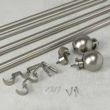 Double Curtain Rods | color: Eco-Friendly Nickel | size: 72-144" (183-366 cm) | diameter: 1" (2.5 cm) | Hover