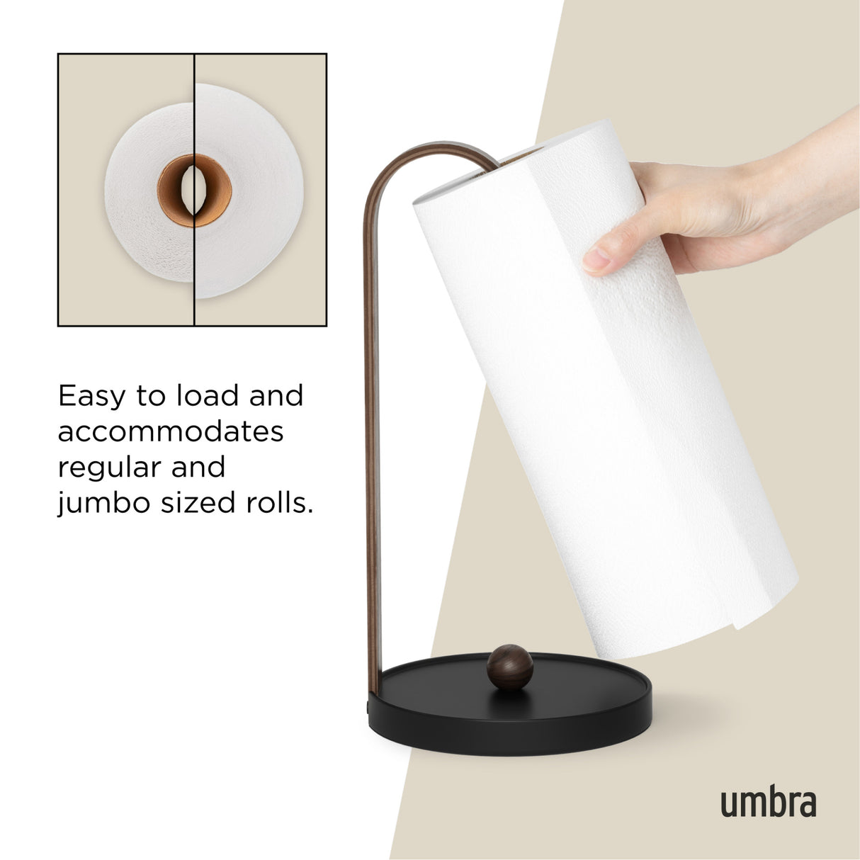 Paper Towel Holders | color: Black-Walnut