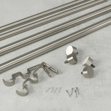 Double Curtain Rods | color: Nickel | size: 120-180" (305-457 cm) | diameter: 1" (2.5 cm)