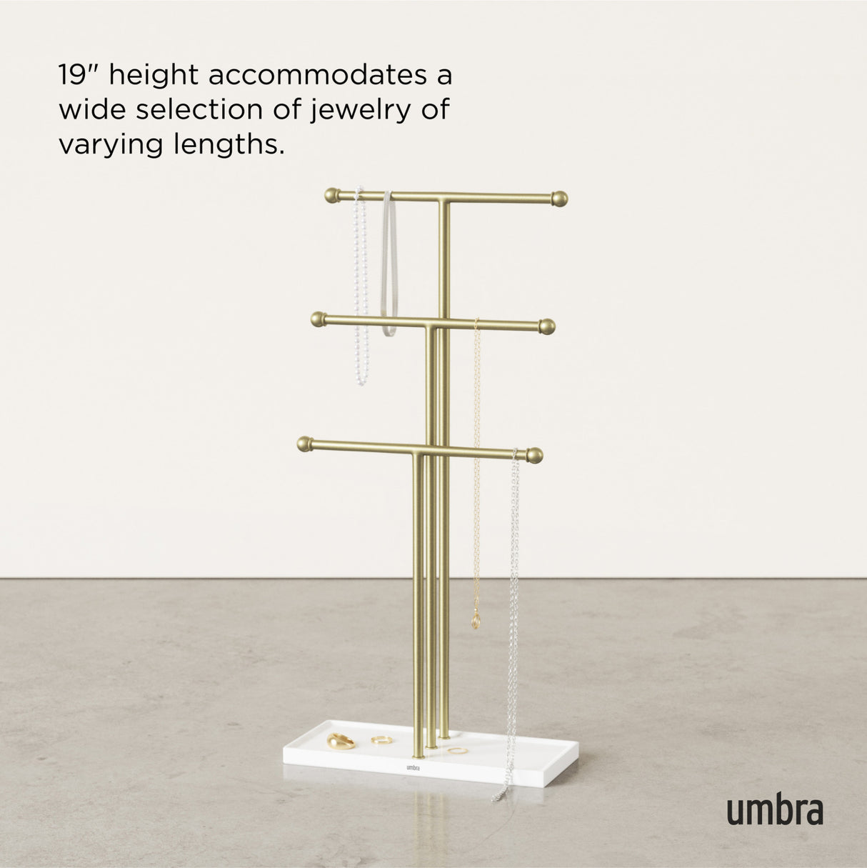 Jewelry Stands | color: White-Brass