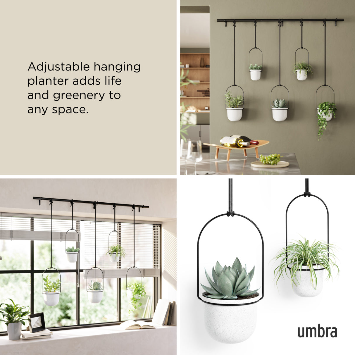 Hanging Planters | color: White-Black