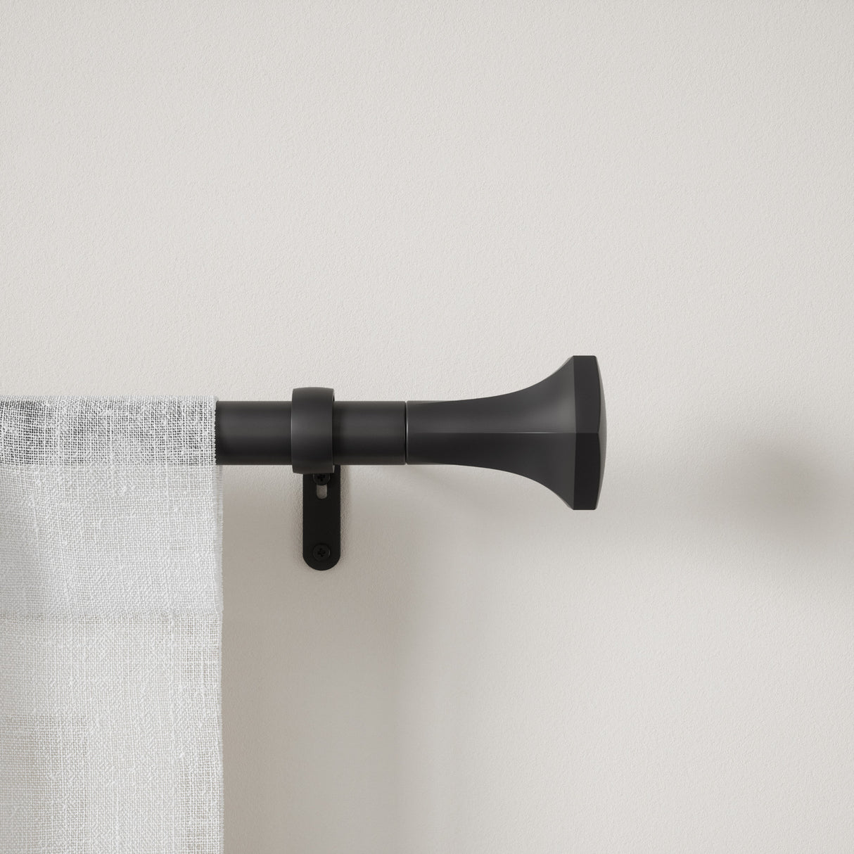 Single Curtain Rods | color: Eco-Friendly Matte-Black | size: 36-72" (91-183 cm) | diameter: 1" (2.5 cm) | Hover