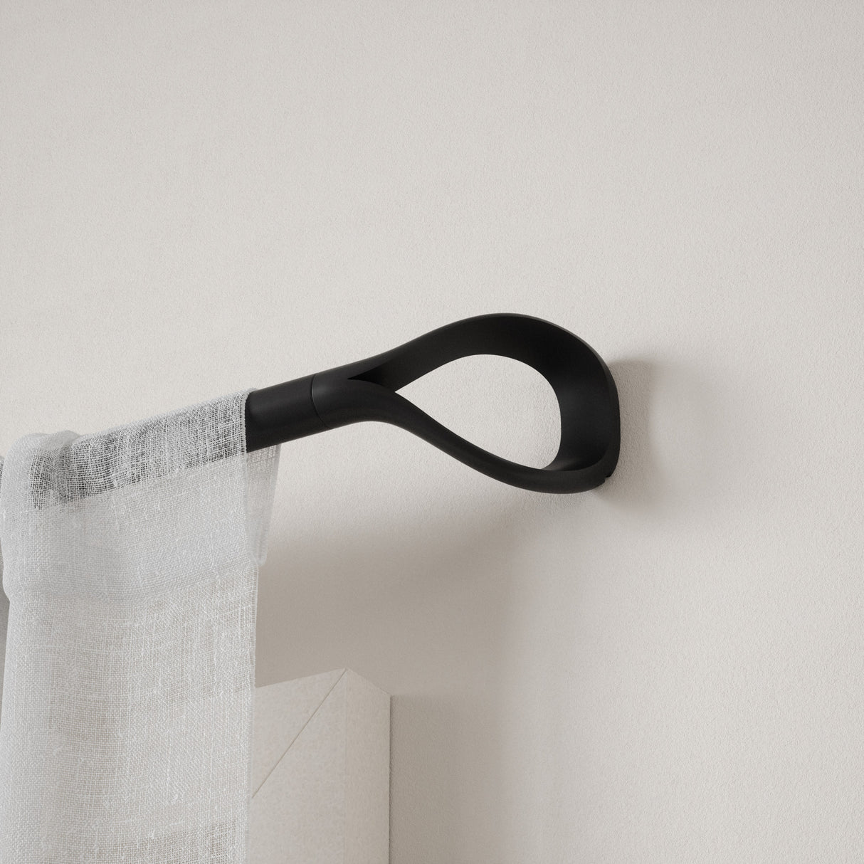 Single Curtain Rods | color: Matte-Black | size: 42-120" (107-305 cm) | diameter: 1" (2.5 cm)